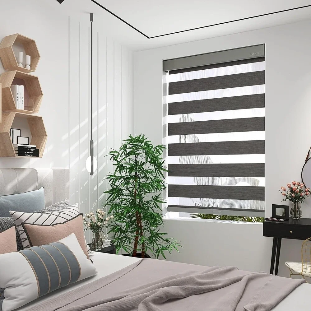 Pack of 2 Zebra Blinds Light Filtering Privacy Shades Day Night No Tool 32x72